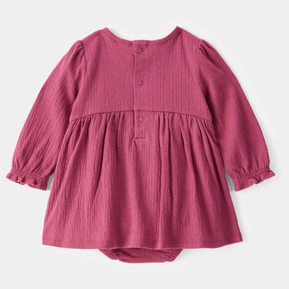 CARTERS Baby Girl Dress Long SleevesToddler Size 24M Pink Bodysuit Dress NEW - Picture 3 of 10
